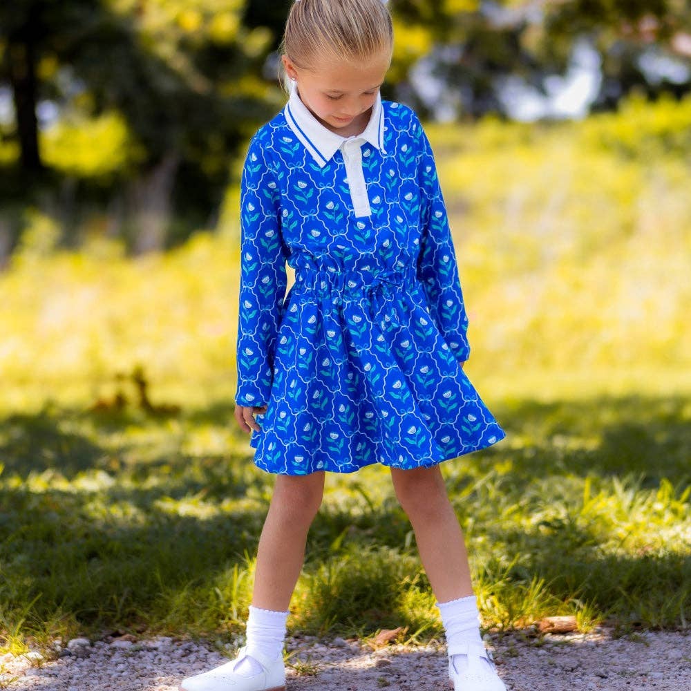 Sugar Bee Clothing - Wholesale Dress - Kids - Heidi LS Polo Dress - Primrose Parade0