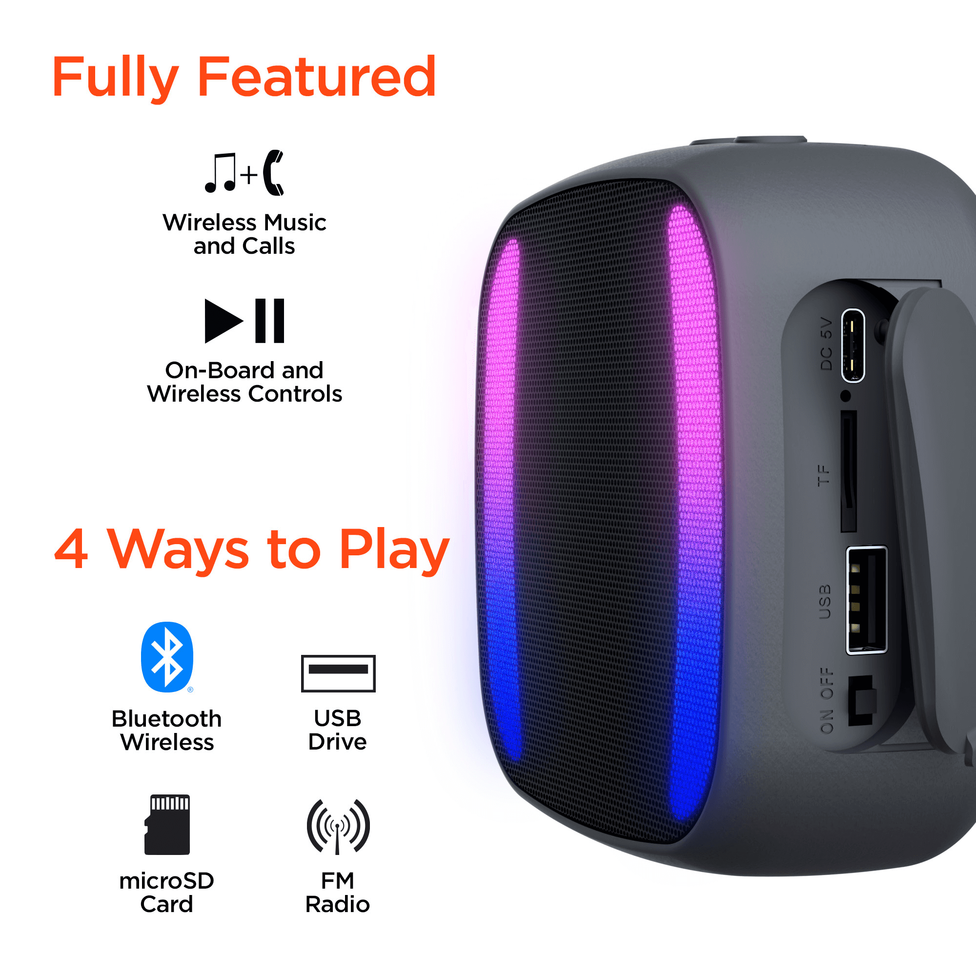 JupiterGear Home - Wholesale Speakers - HyperGear Spin Cycle LED Wireless Bike Speaker8