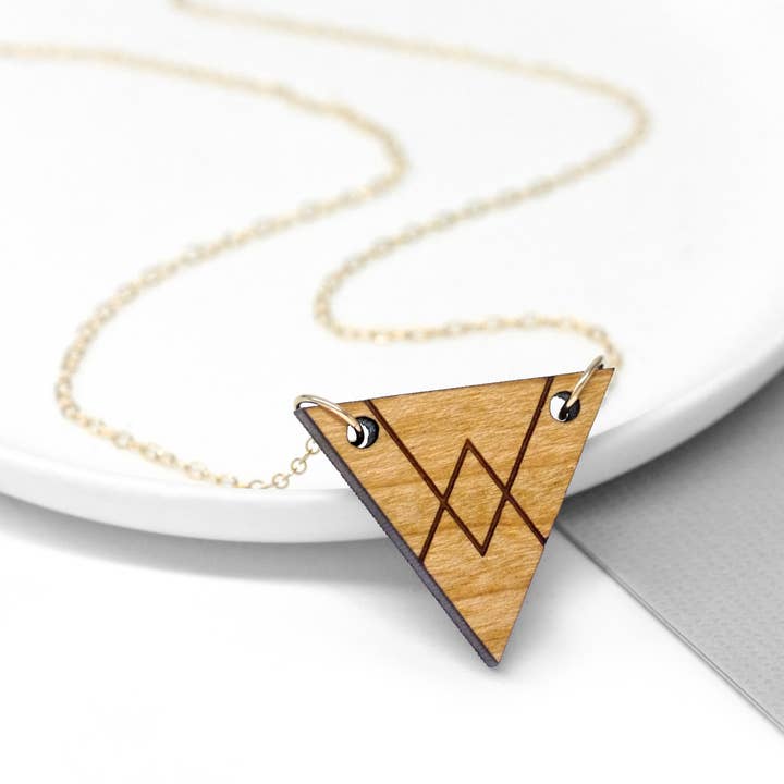 Minimal Triangle Cut Out Necklace for wholesale by Joanna Emily
