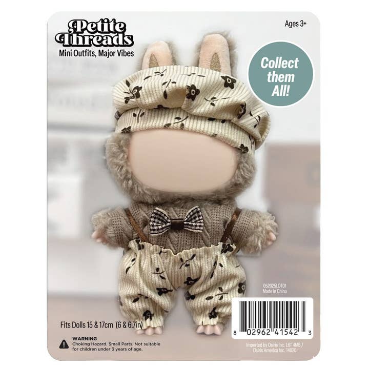 Outfit: “Woodland Chic” Floral Pants & Bow Tie for Dolls - Petite Threads for wholesale by Showcase