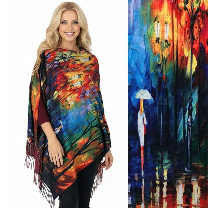 The Magic Scarf Company - Wholesale Wrap - Women's - 3180 - Sueded Art Design Button Shawls 13
