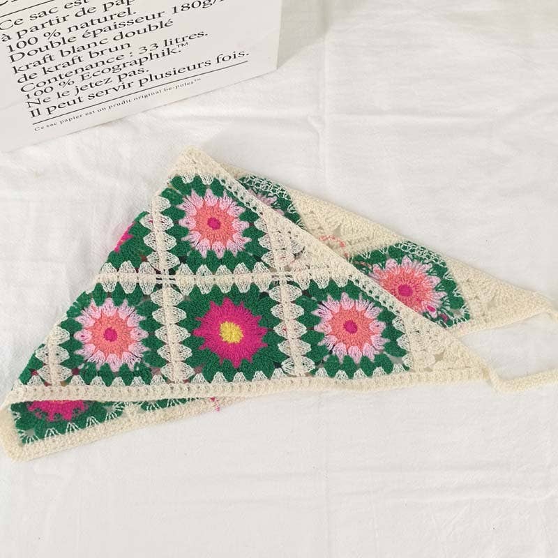 MKS America - Wholesale Bandana - Women's - Cherry Strawberry Floral checkered Crochet Bandana -56colors44