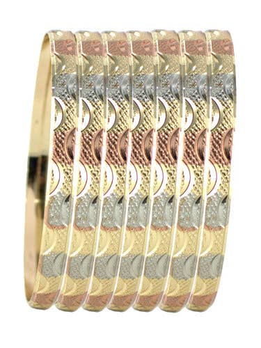 Dreifarbige vergoldete Armreifen für den Großhandel von Lucylou Collection