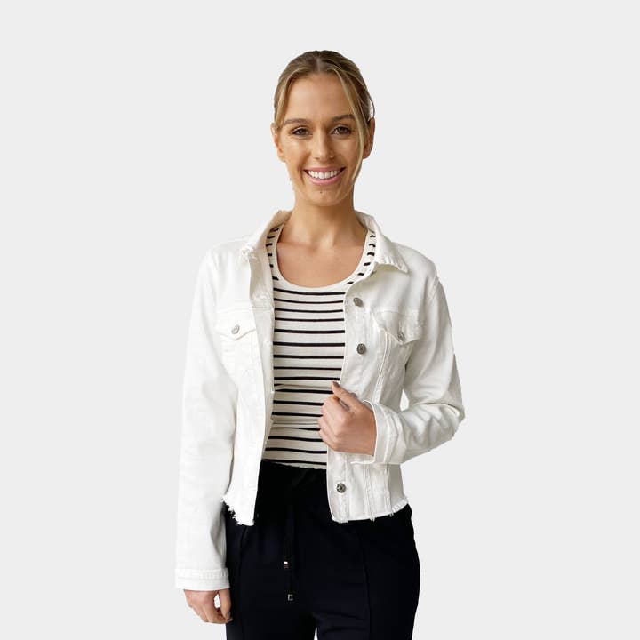 Amyic jack met afgesneden zoom in effen kleur voor wholesale door Amyic