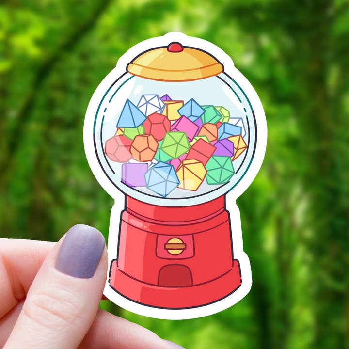 Polyedriska tärningar tuggummiautomat klistermärke för wholesale av Mimic Gaming Co