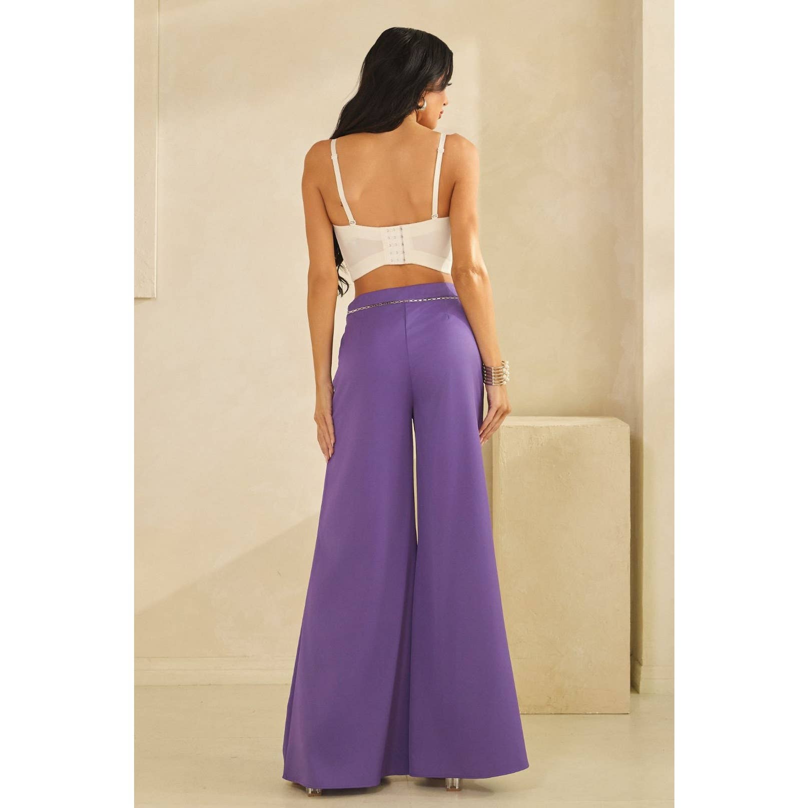The Sang - Wholesale Pants - Women's - CHAIN DETAIL WIDE LEG PANTS8