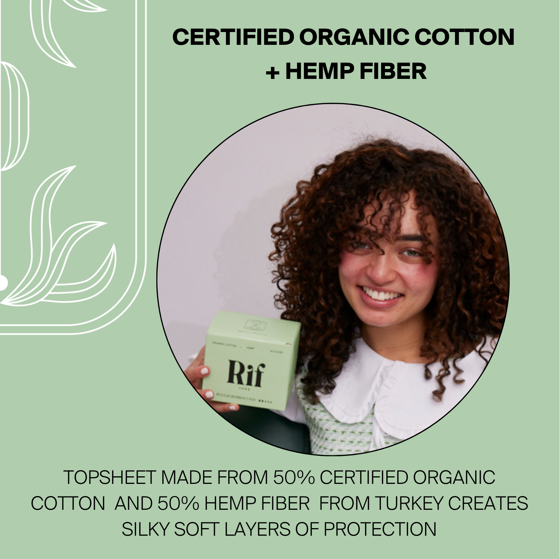 Rif Care - Vendita all'ingrosso Assorbente/salvaslip - Assorbenti regolari biodegradabili in fibra di canapa biologica (14 pezzi)2