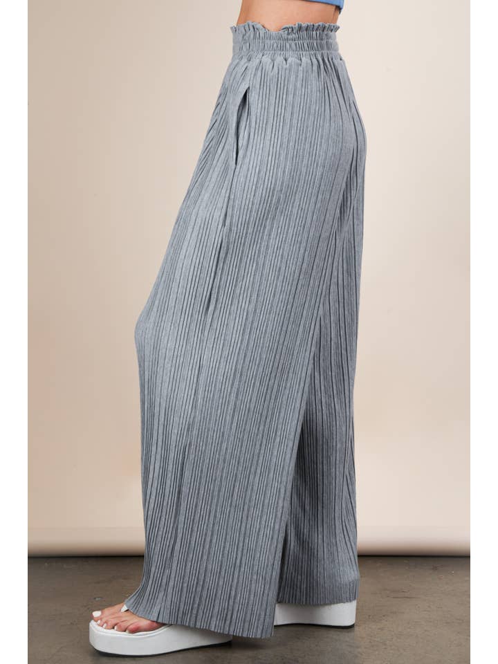 VERY J - Wholesale Pants - Women's - NP70826-Leopard Print & Solid Wide Leg Pleated Pants18