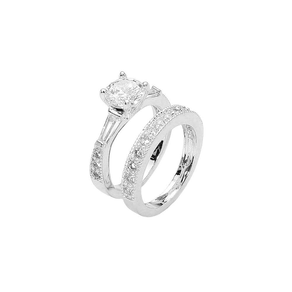 Sensibling Corp. - Wholesale Multi-Stone Ring - 2PCS - Round Cut CZ Stone Ring Set1
