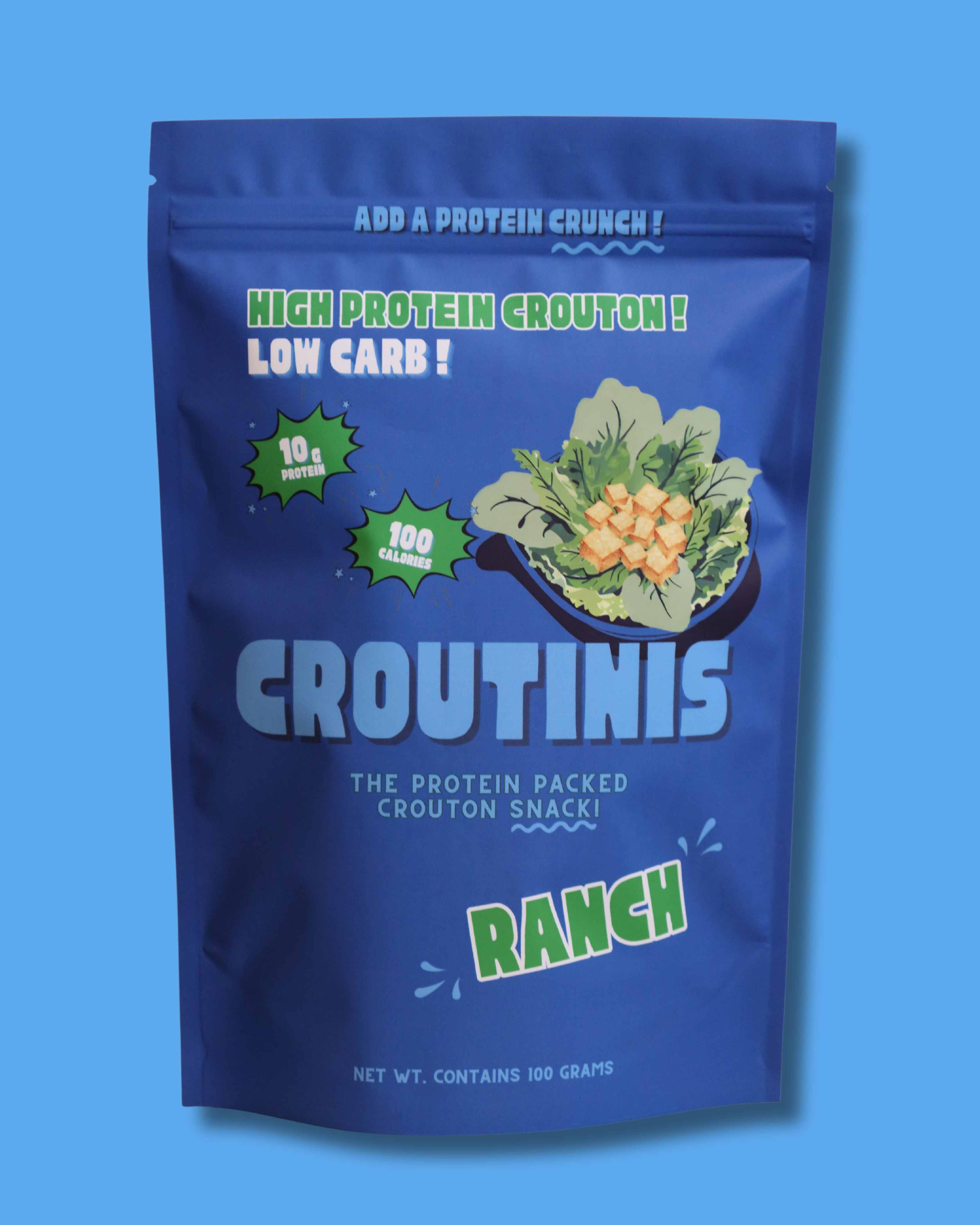Croutinis - Wholesale Puffed Snack - Ranch Crouton - High Protein, Low Carb & Gluten Free, Pantry Size 5oz Bags1