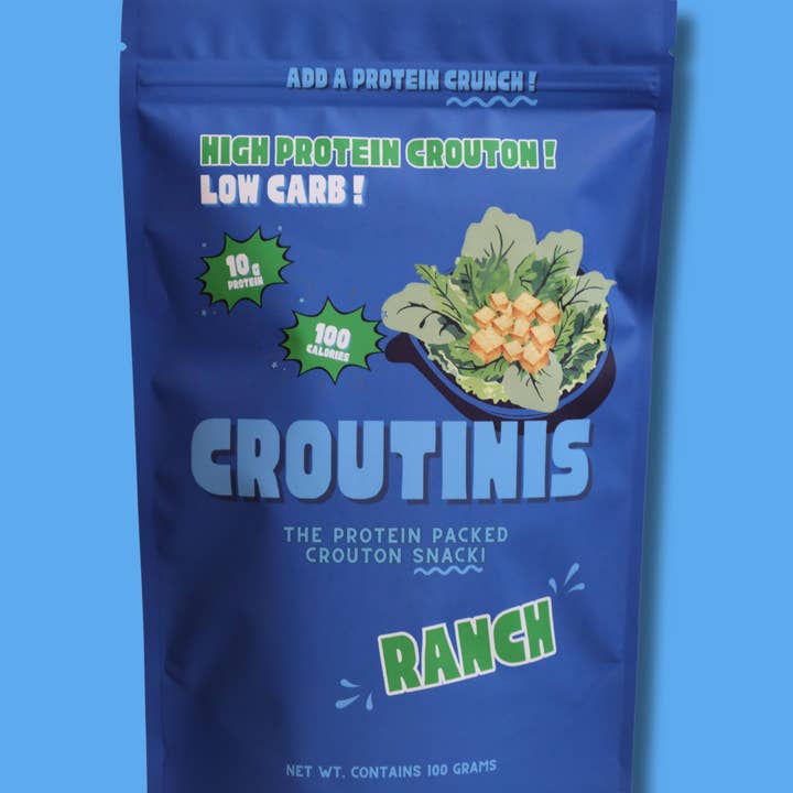 Croutinis - Wholesale Puffed Snack - Ranch Crouton - High Protein, Low Carb & Gluten Free, Pantry Size 5oz Bags1