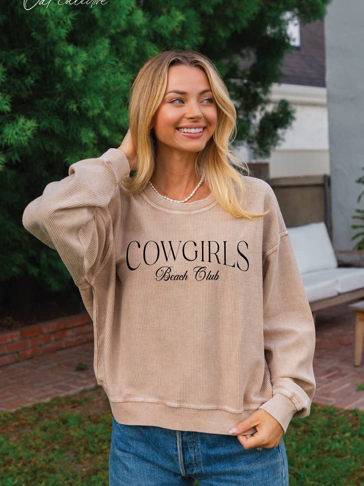 COWGIRLS BEACH CLUB Verkorte Thermische Vintage Trui voor wholesale door OAT COLLECTIVE