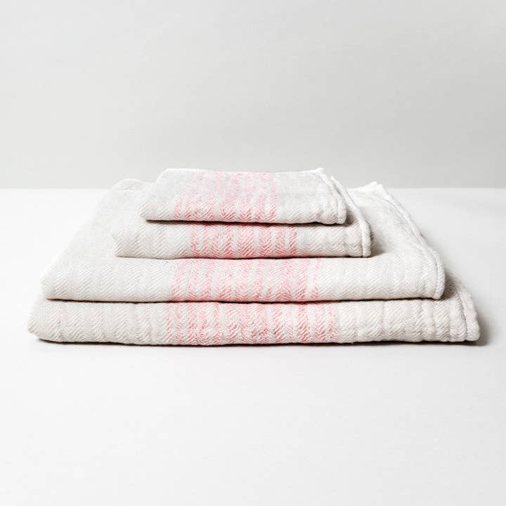 Morihata International Ltd. Co. - Venta al por mayor Toallas de baño - Toalla Flax Line Organics, color rosa-beige