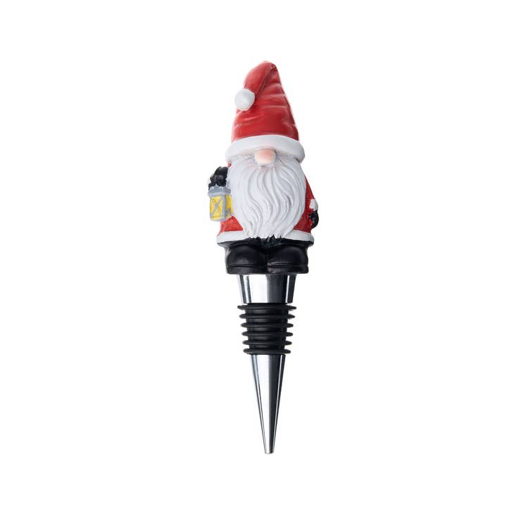 Godinger - Wholesale Wine Stopper - Santa Gnome Wine Stopper - Holiday Decor