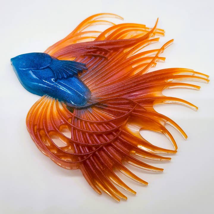 JEMS of the Sea - Wholesale Wall Accent - 6" Resin Betta Fish Wall Art - Holographic Color Shift26