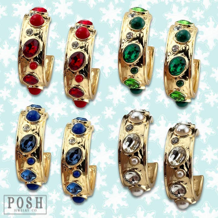 Bling hoop earring for wholesale by Pink Panache Brands