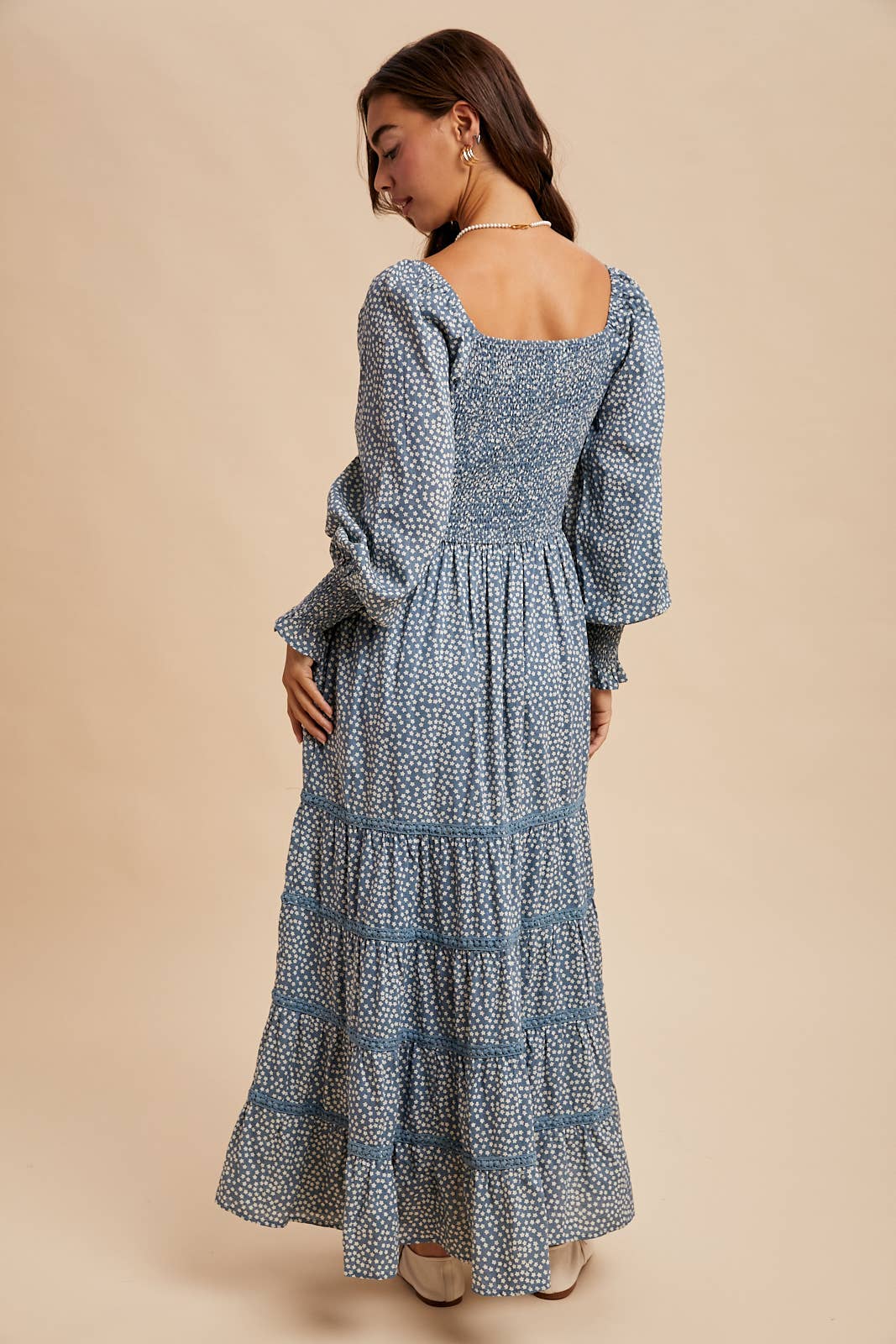 In Loom - Wholesale Dress - Women's - COTTON FLORAL LACE TRIM MAXI DRESS8