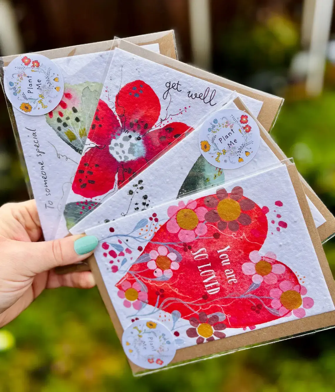 Erika's Whimsical Art – wholesale Love card – Plantable Seed Paper Love Card, Blank Inside 10