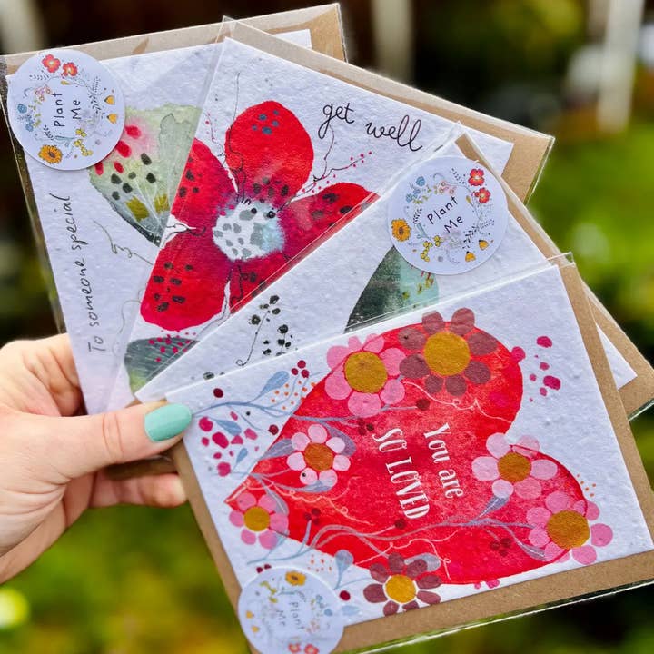 Erika's Whimsical Art – wholesale Love card – Plantable Seed Paper Love Card, Blank Inside 10