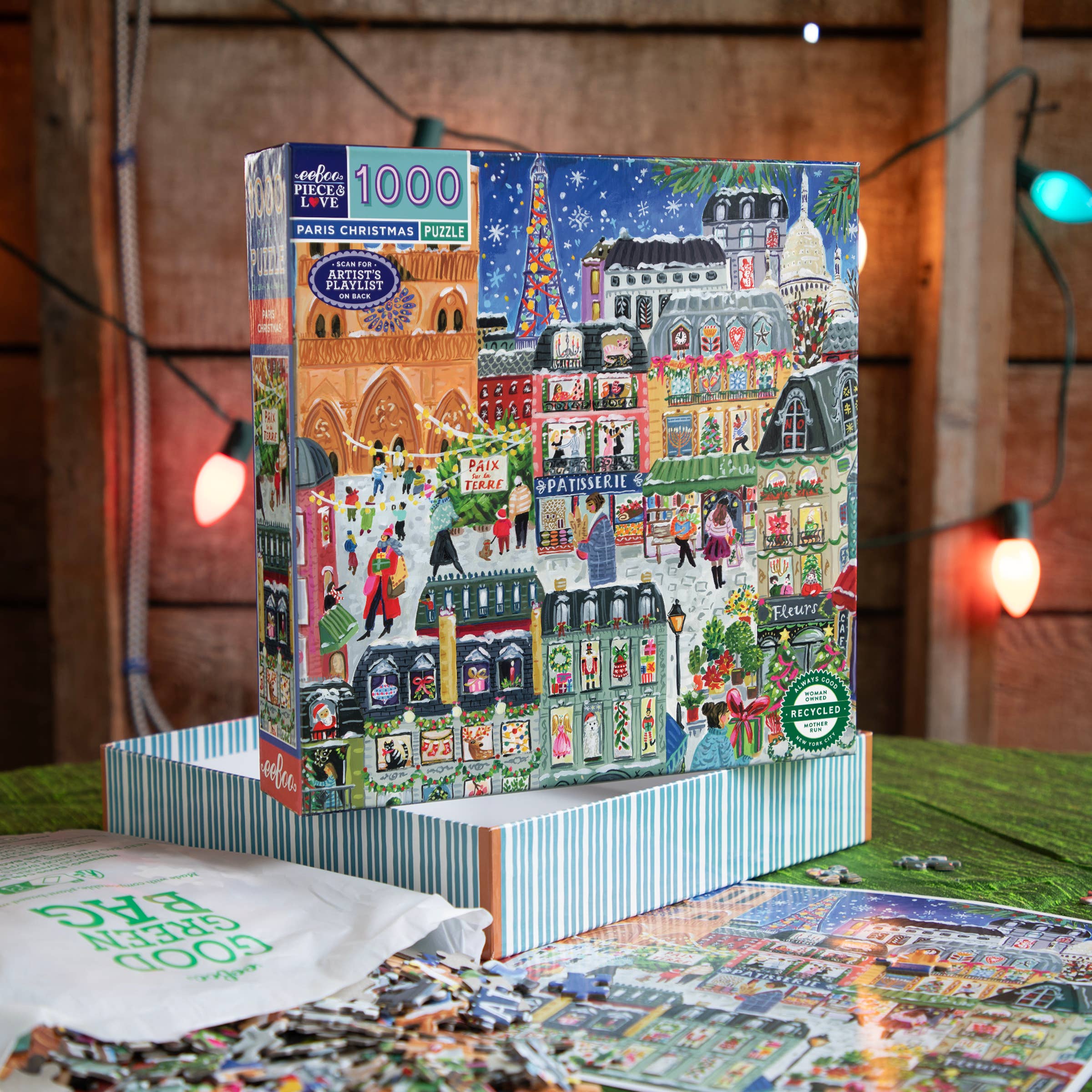 eeBoo - Vente Puzzle – adulte - Puzzle de 1000 pièces de Noël à Paris3