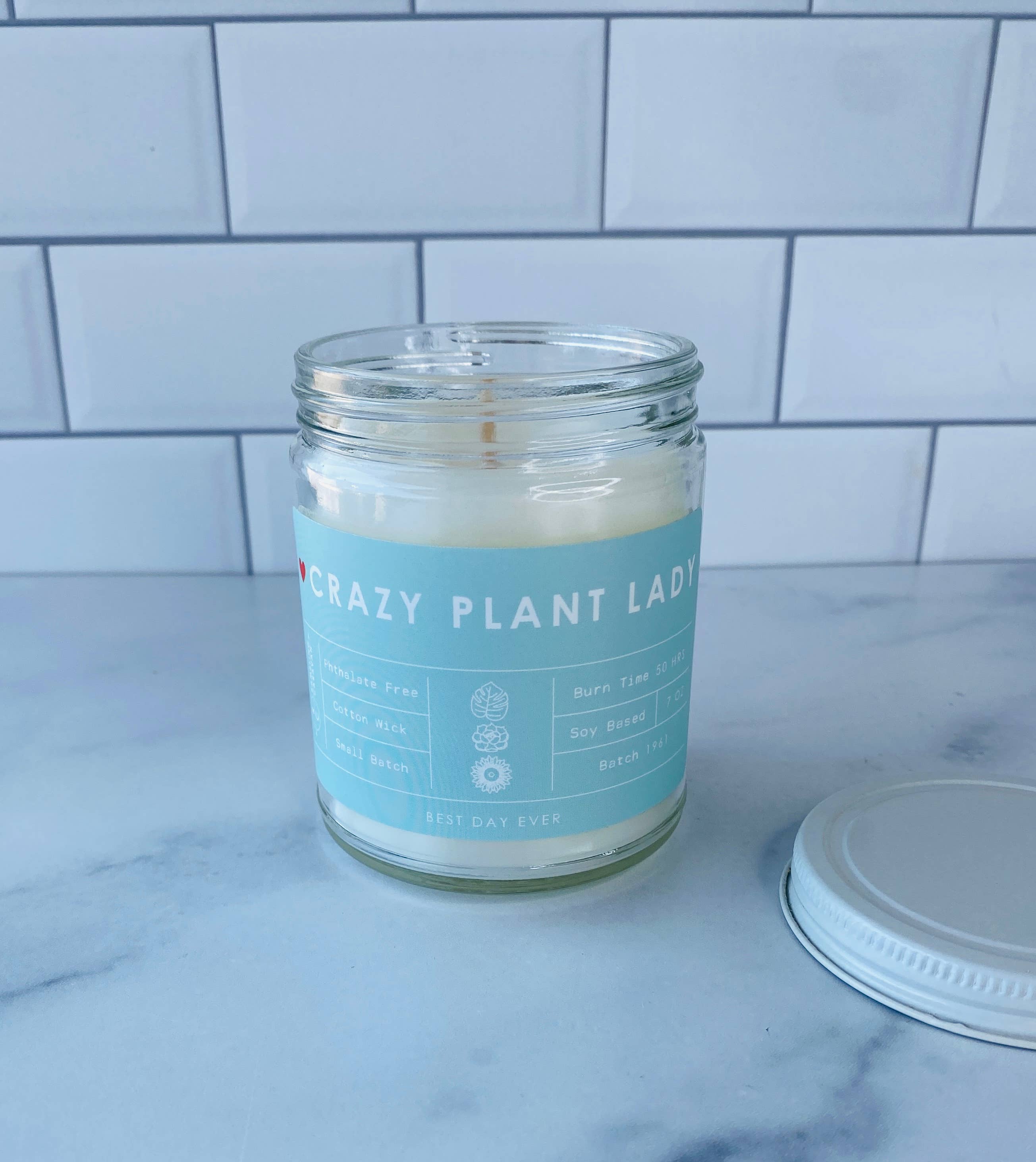 Rambling Caravan - Wholesale Jar/Filled Candle - Crazy Plant Lady Candle8