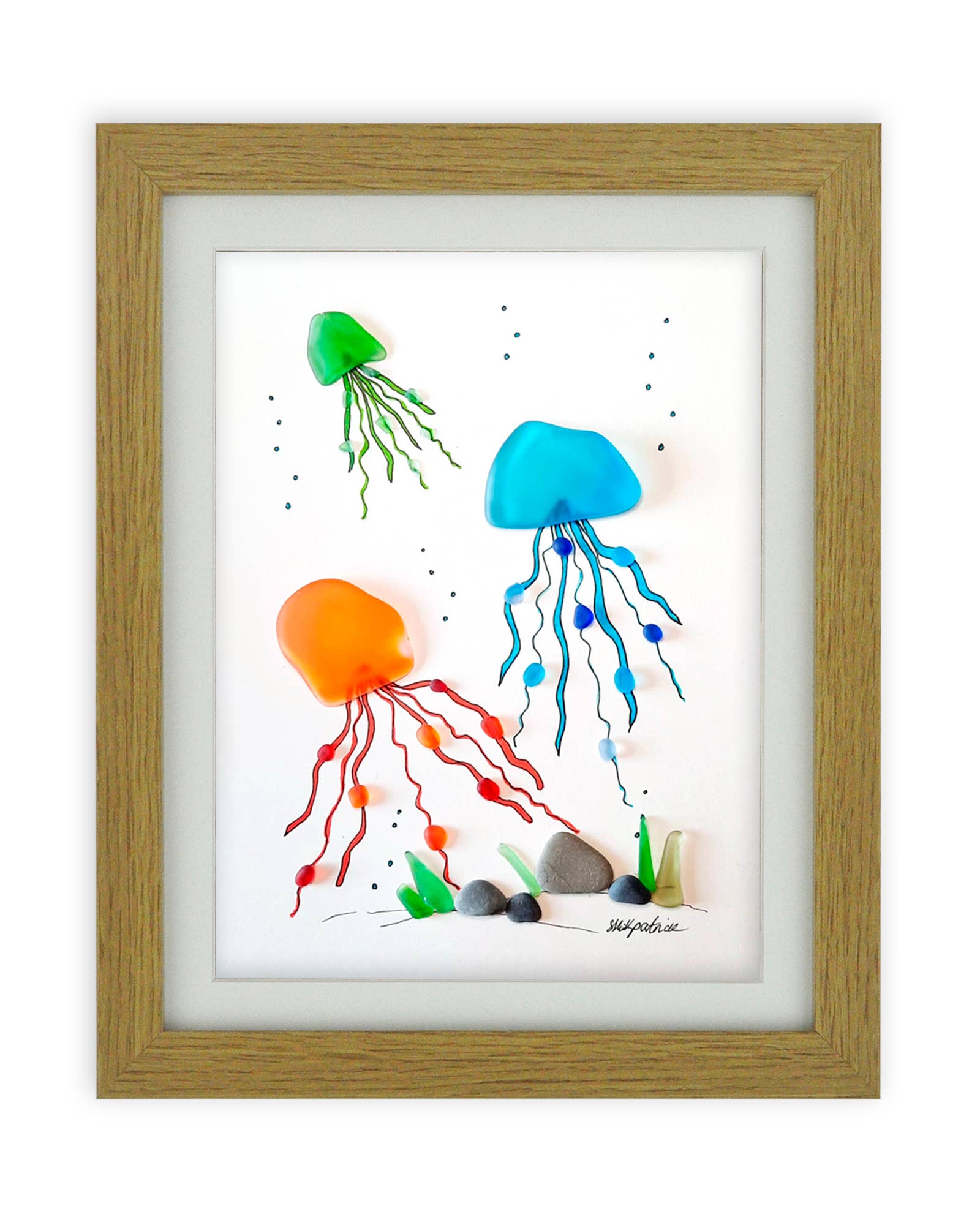 UrchinArtworks – wholesale Art print – Jellyfish Sea Glass Picture Wall Art Decor 0