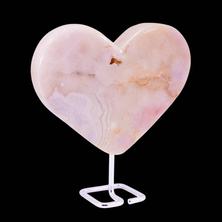 Quasar Gems USA - Wholesale Spiritual Stone/Crystal - Pink Amethyst Hearts on Stand