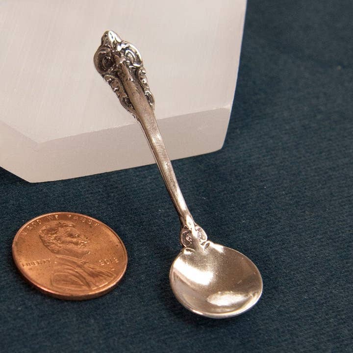 Sterling silver tiny spoon,SALT SPOON for wholesale by SilverLiza