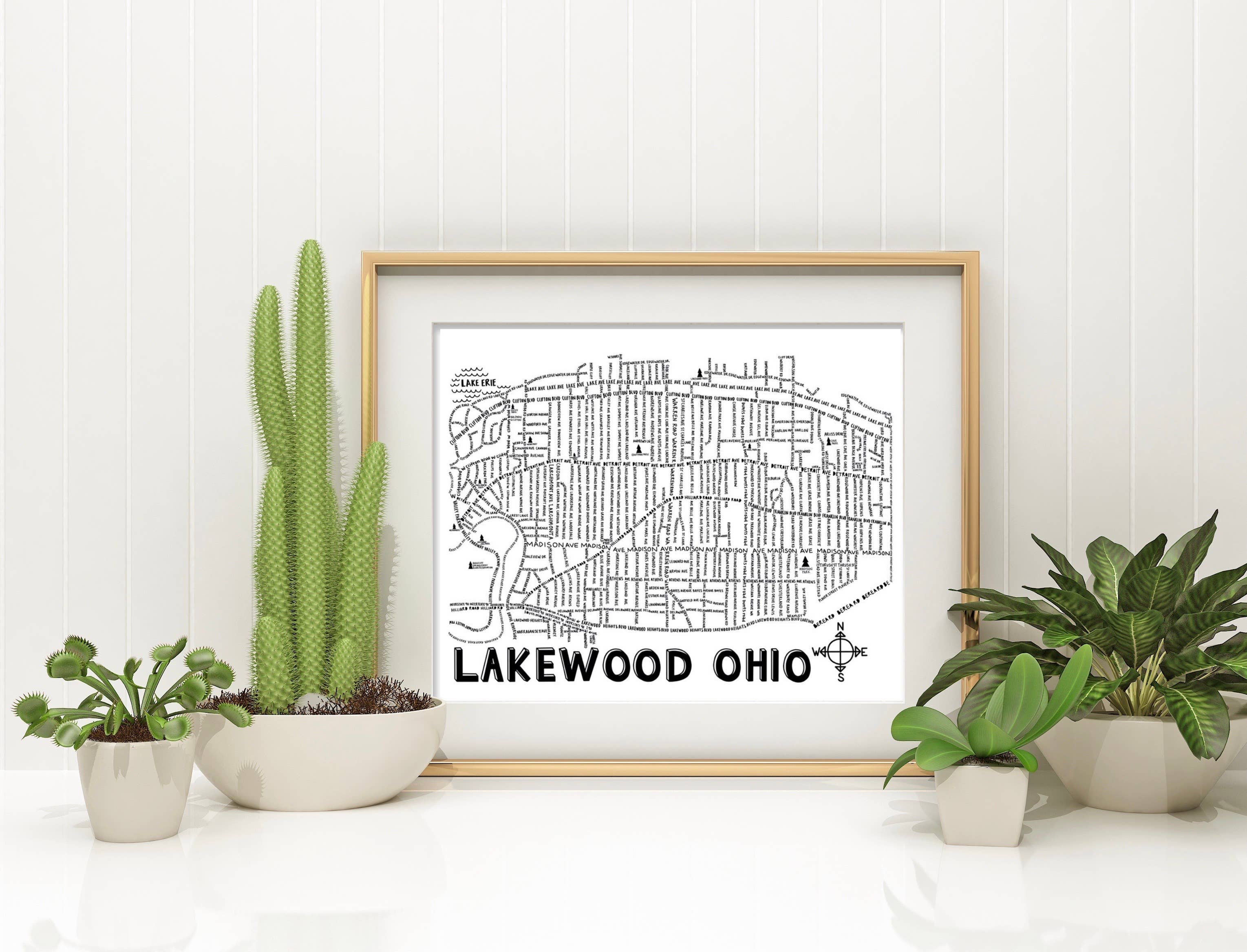 Whereabouts Shop - Wholesale Art Print - Lakewood Map Print1