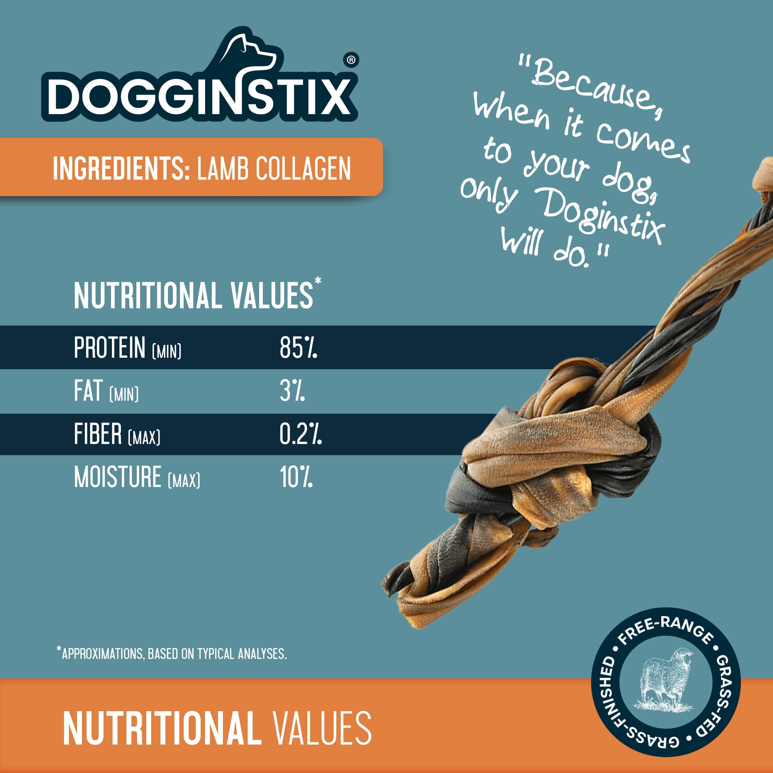 Dogginstix - Wholesale Pet Treats - Dog - Braided Sticks Lamb Collagen Double Knots2