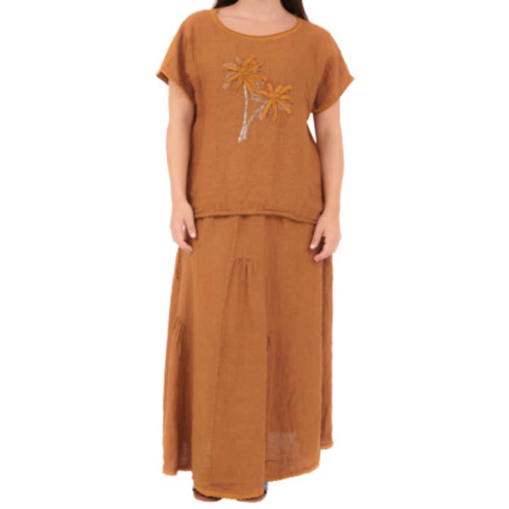 66961 Inca Gold Vera May Italian Linen Top for wholesale by VeraMay