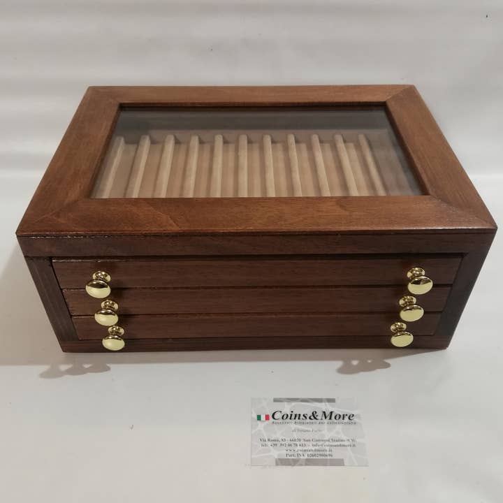 Coins&More - Wholesale Pen & Pencil Holder - Wooden cabinet for 39 fountain pens and pens3