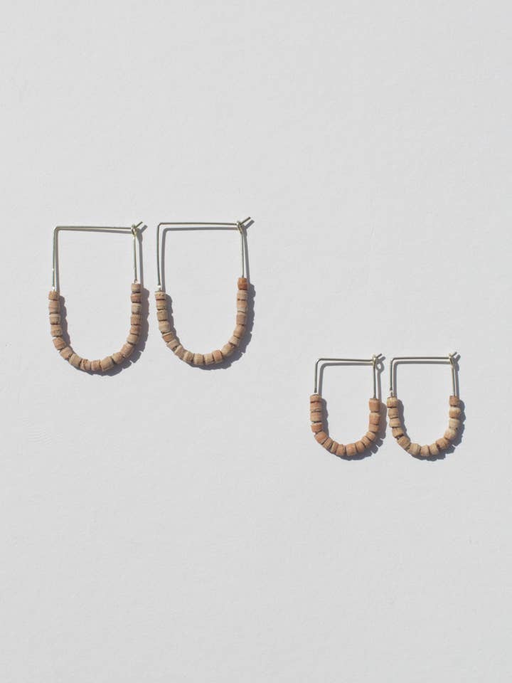 Teak Beaded Drape Earrings for wholesale by Rover & Kin