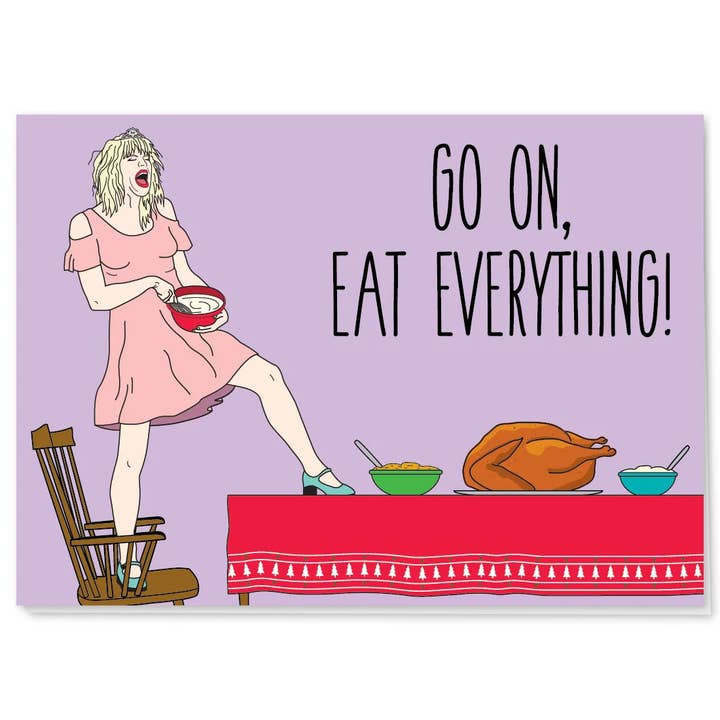 Courtney Love 90s Grrrl Holiday Christmas Greeting Card for wholesale by Krystan Saint Cat