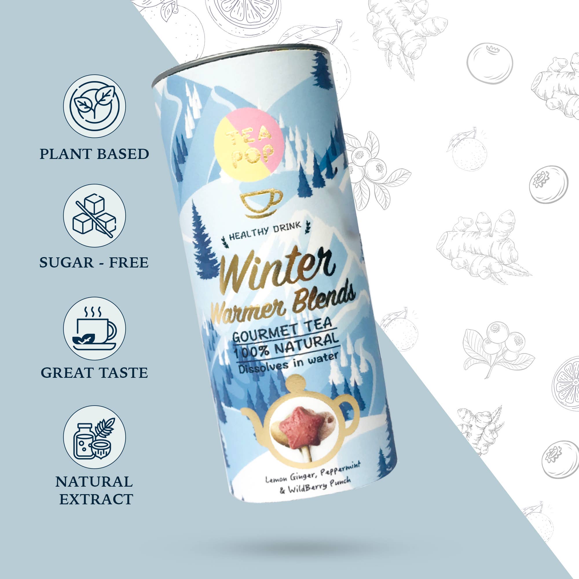 Northern Tea Company - Wholesale Tea Bags - NEW! Winter Warmer Tea-Pop sticks, 6 Delicious blends1