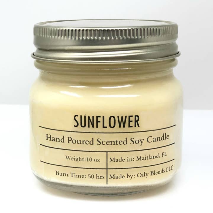 Sunflower - 50 Hour Burn Time Soy Wax Candles for wholesale by Oily Blends