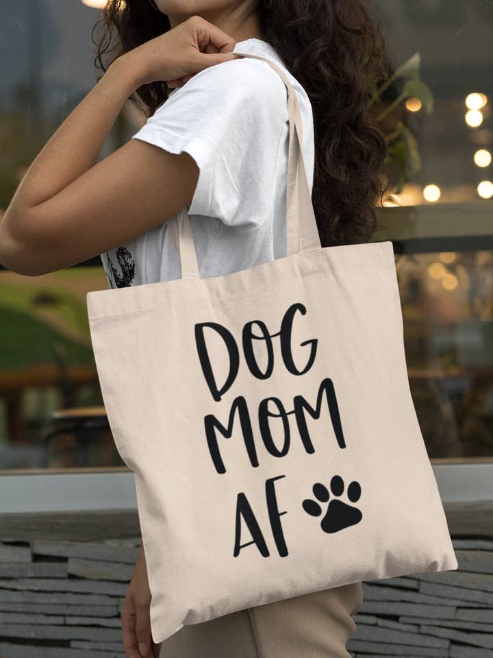 Organic Dog Mom AF Tote for wholesale by Happy Baxter