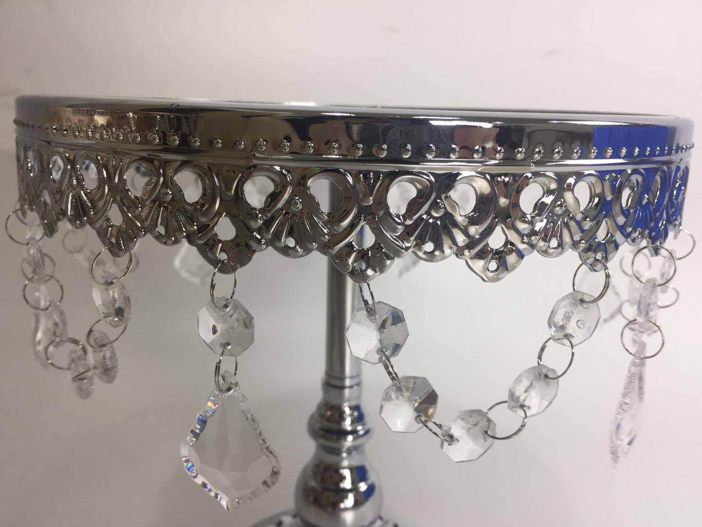 Decor N Beyond - Wholesale Cake Stand - Set of 3 Mirror Top Crystal Cake Stand7