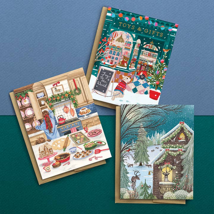 Studio Eleven Papers - Wholesale Christmas Card - Reindeer Paddock Holiday Card1