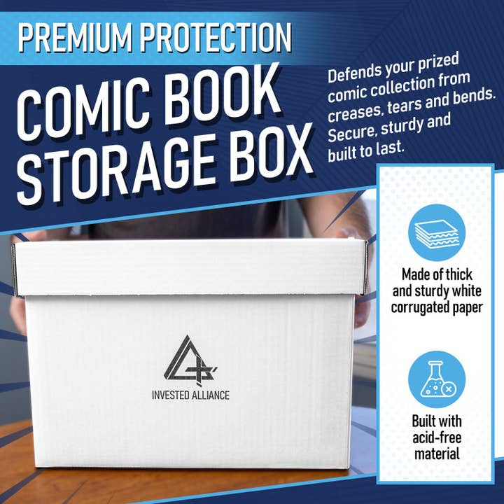 Invested Alliance LLC - Wholesale Storage Bin - Premium Comic Book Storage Boxes - 10 Pack1