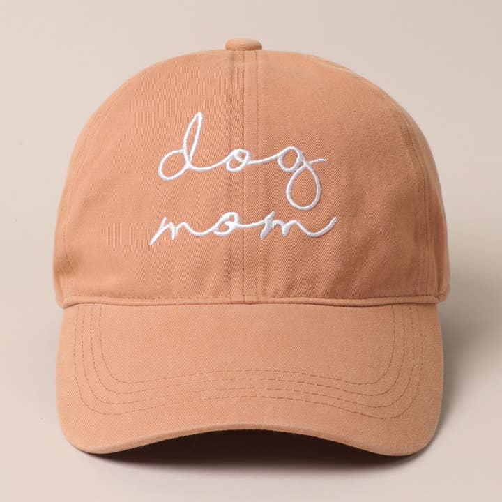 Fashion City - Wholesale Baseball Cap - Women's - Dog Mom Lettering Embroidery Baseball Cap