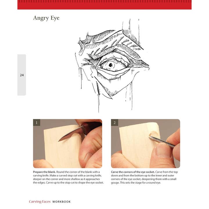 Fox Chapel Publishing - Wholesale Crafts, Hobbies & DIY - Carving Faces Workbook - Learn to Carve Facial Expressions3