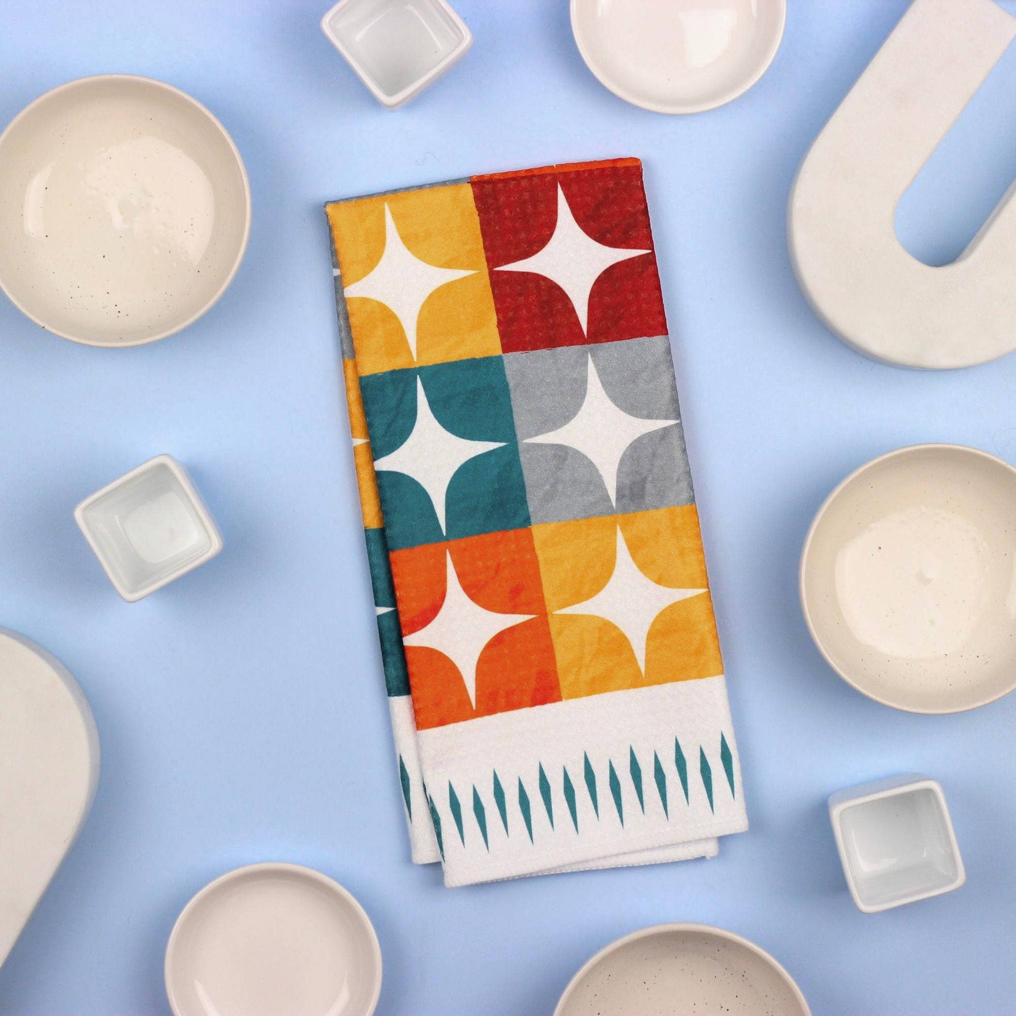 Render Goods - Wholesale Tea towel - Mid-Century Colorblock Dish Towel - 16''x24''1