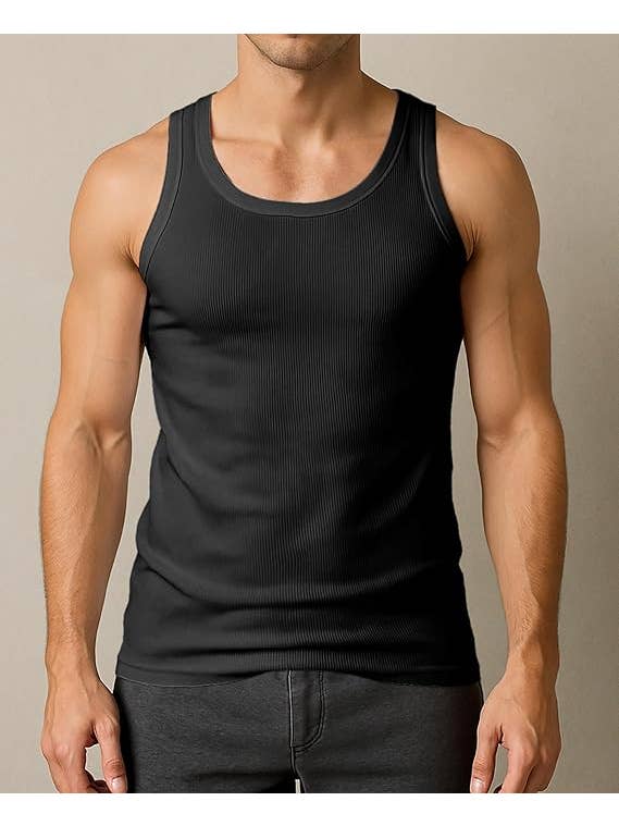 I-Wear Brands - Wholesale Tank Top - Men's - 12 Pack Men's 100% Cotton Ribbed Tank Top A-Shirt Undershirt6