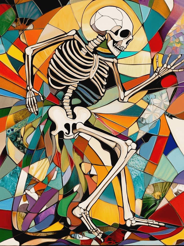 Steppin' Out - Dödskalle & Skelett Konsttryck - 8"x10" Konsttryck för 11"x14" Ram för wholesale av Mowbi