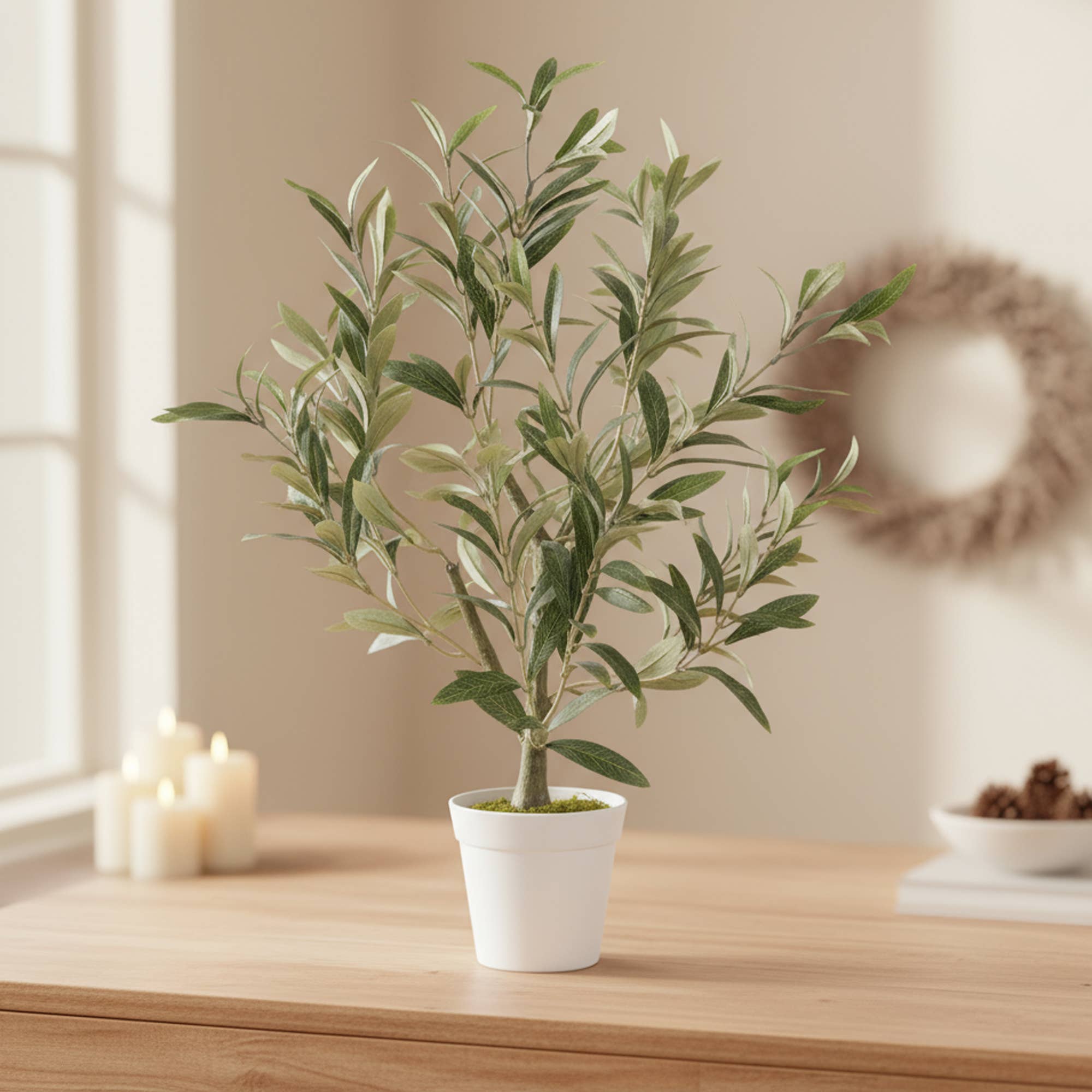 Algreen - Wholesale Artificial Plant - 26" Faux Olive Tree – 5" Pot0