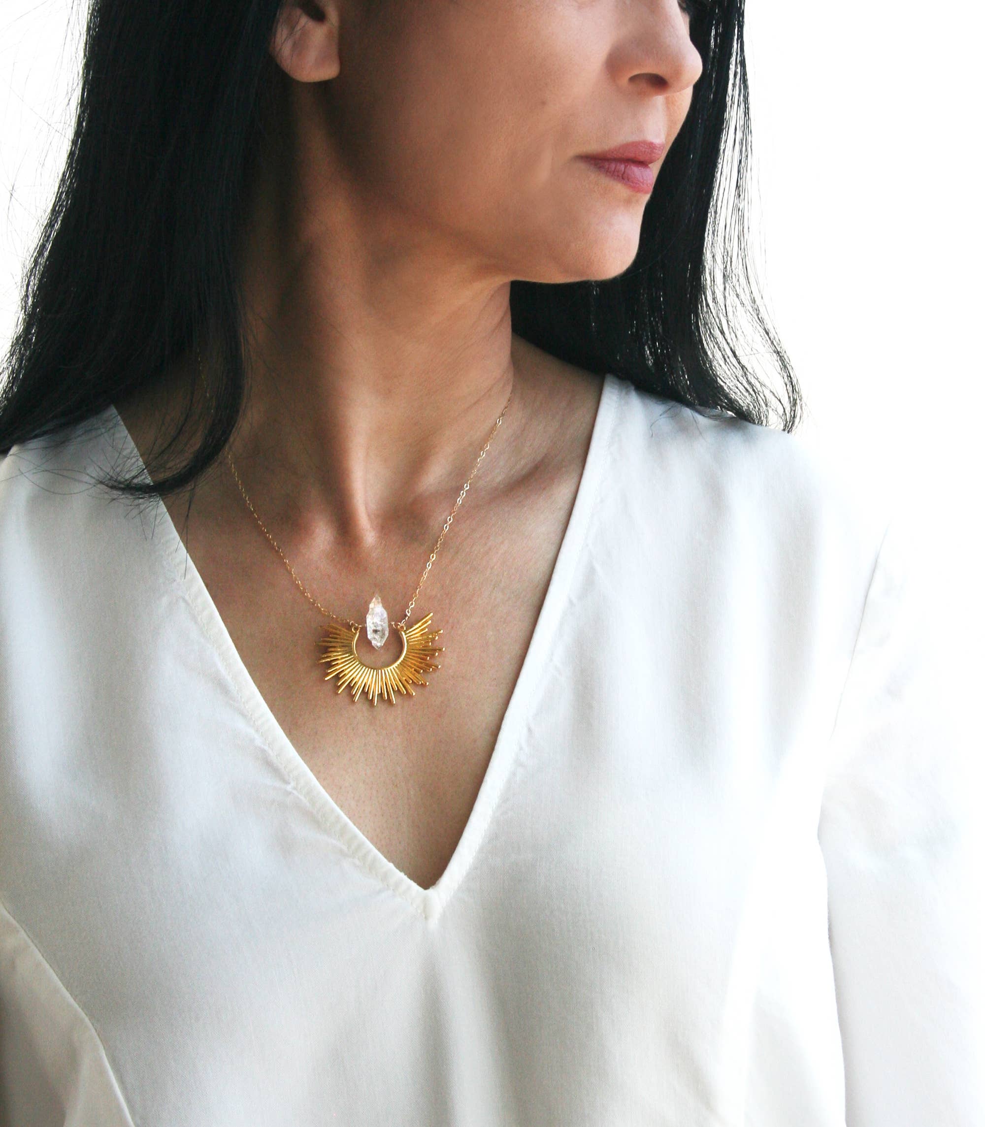 Laura Stark Designs - Wholesale Pendant/Charm Necklace - Starburst Bohemian Crystal Necklace | Boho Necklace1