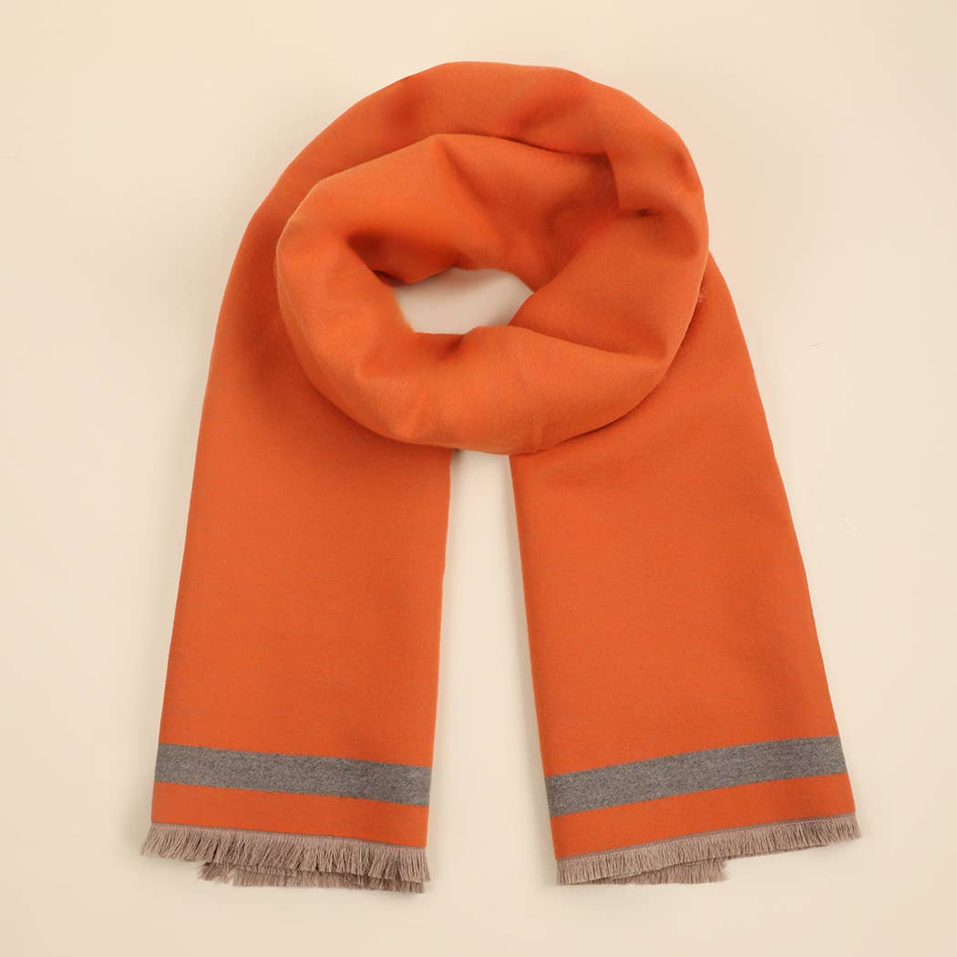 Fashion City - Wholesale Wrap - Women's - Reversible Oversized Border Cashmere Feel Shawl8