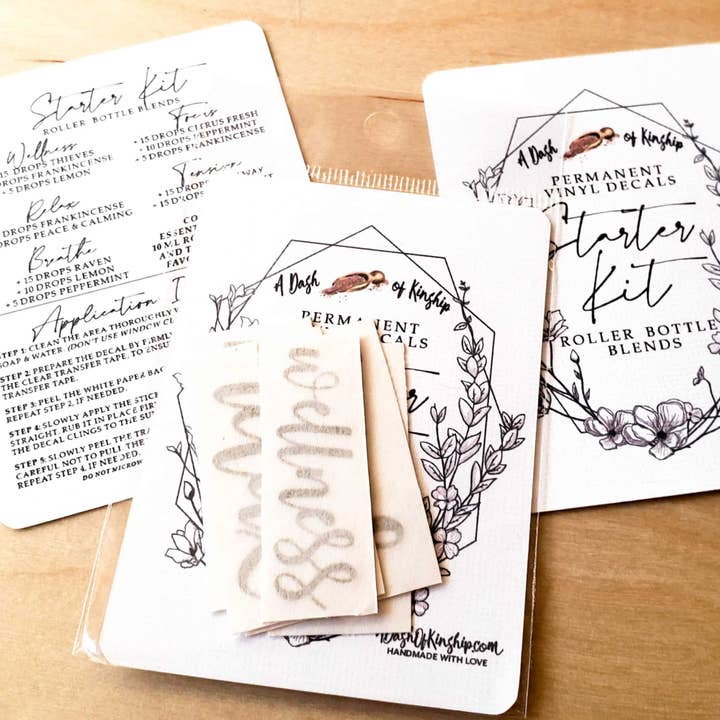 Etichette per bottiglie di olio essenziale Starter Kit per la vendita all'ingrosso da parte di A Dash of Kinship
