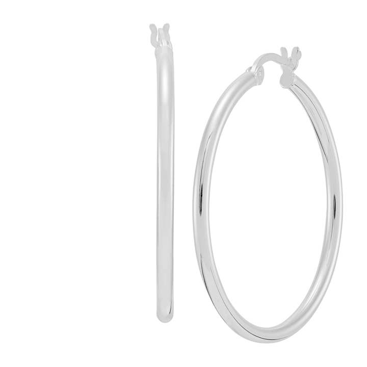 Silpada 'Downtown Taste' Tube Hoop Earrings in Sterling Silver for wholesale by Silpada